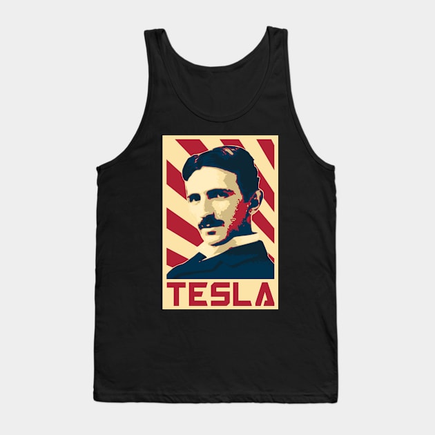 Nikola Tesla Retro Tank Top by Nerd_art